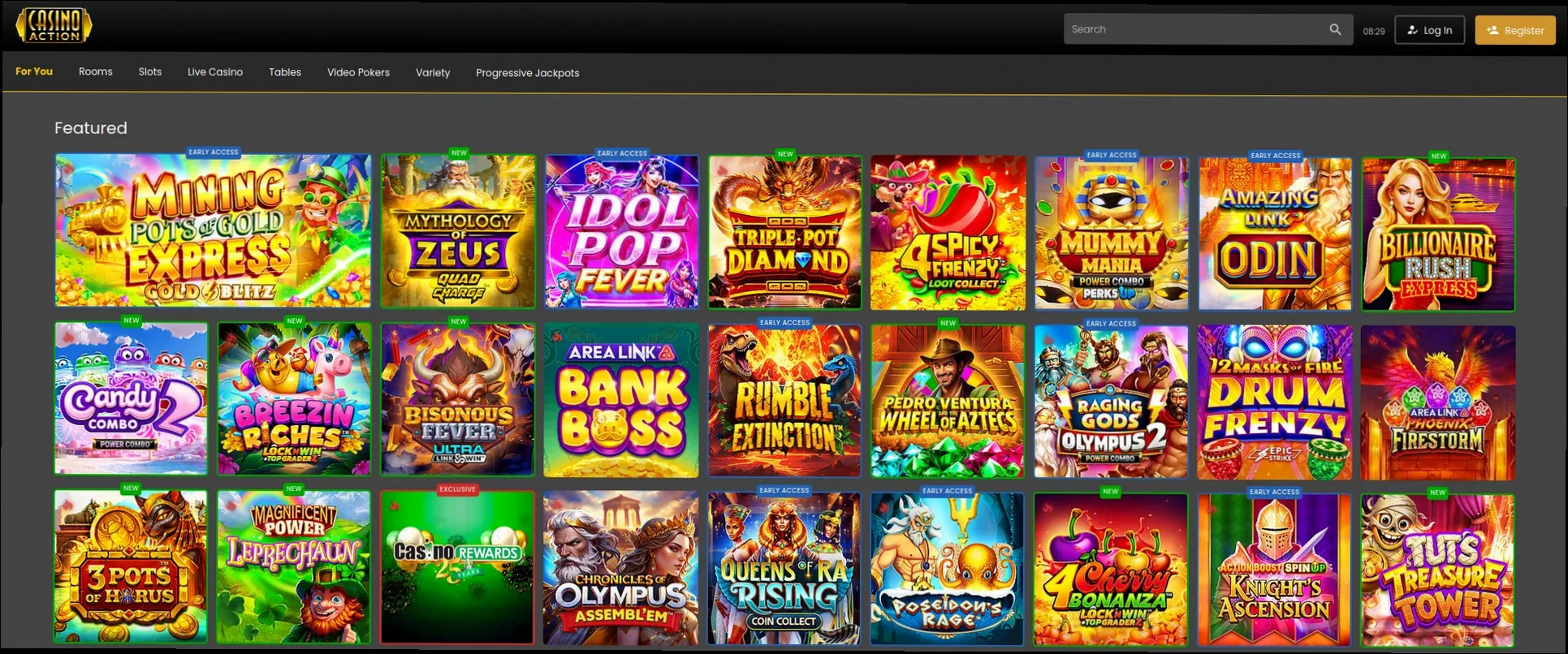 Action Casino 325% up to 1,250 CAD bonus